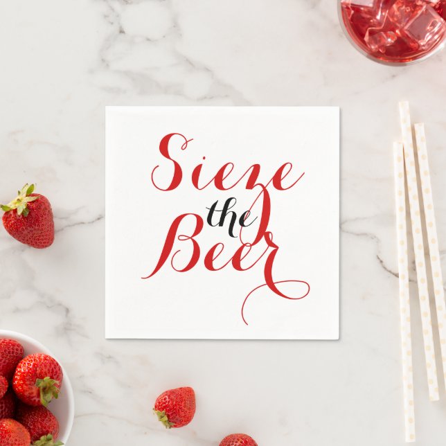 Sieze the Beer Paper Napkin (Insitu)