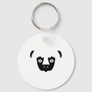 Sifaka Face Silhouette Key Ring