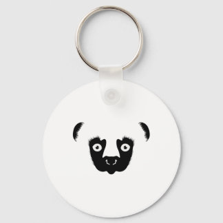 Sifaka Face Silhouette Key Ring