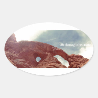 sift through the static oval sticker