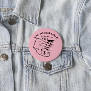 Sifter Quote Worlds Best Baker 7.5 Cm Round Badge