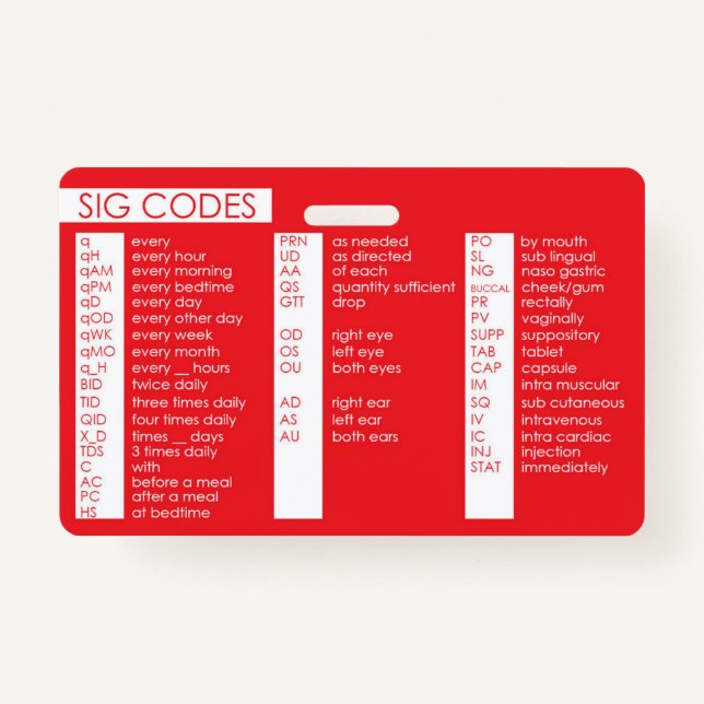 Sig code ID badge (Front)