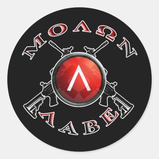 sig & spart shield classic round sticker (Front)