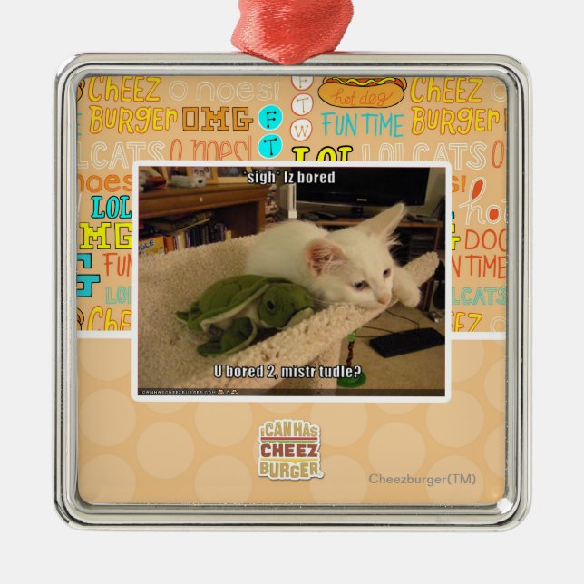 Sigh. Iz bored Metal Ornament (Front)