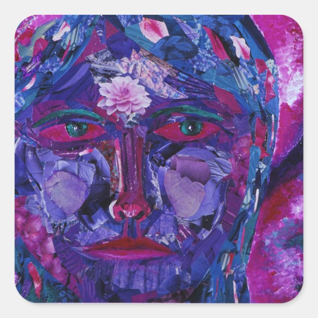 Sight – Magenta & Violet Inner Vision Square Sticker (Front)