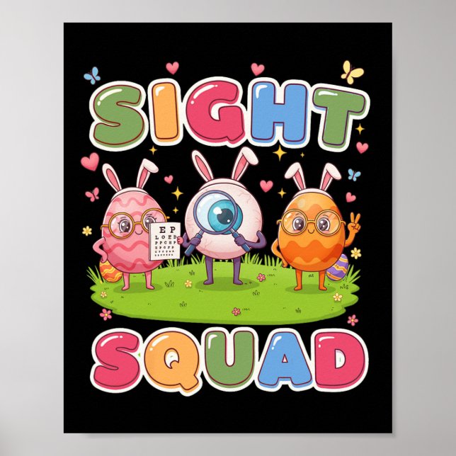 Sight Squad Easter Day Optometrist Hoppy Optician  Poster (Front)