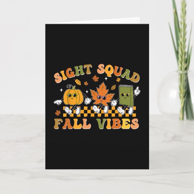 Sight Squad Fall Vibes Pumpkin Fall Leaf Autumn Op Card (Front)