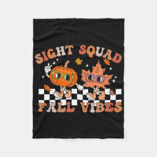 Sight Squad Fall Vibes Pumpkin Fall Leaf Autumn Op Fleece Blanket