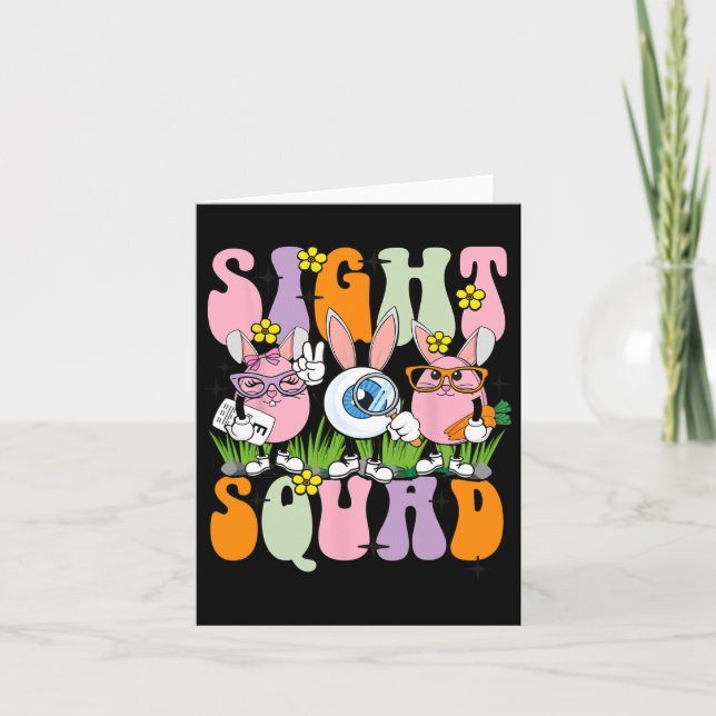 Sight Squad Therapist Optometrist Optometry Bunny  Card (Front)