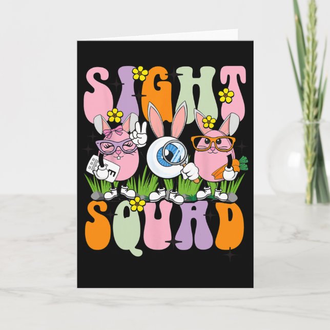 Sight Squad Therapist Optometrist Optometry Bunny  Card (Front)