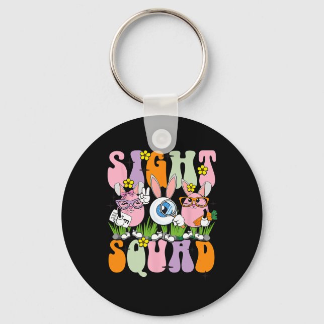 Sight Squad Therapist Optometrist Optometry Bunny  Key Ring (Front)