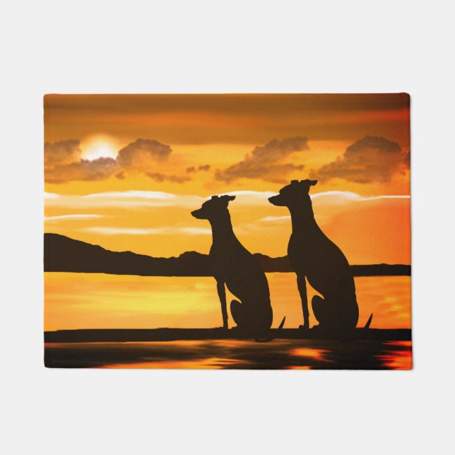 Sighthounds - Greyhound Sunrise  Doormat (Front)