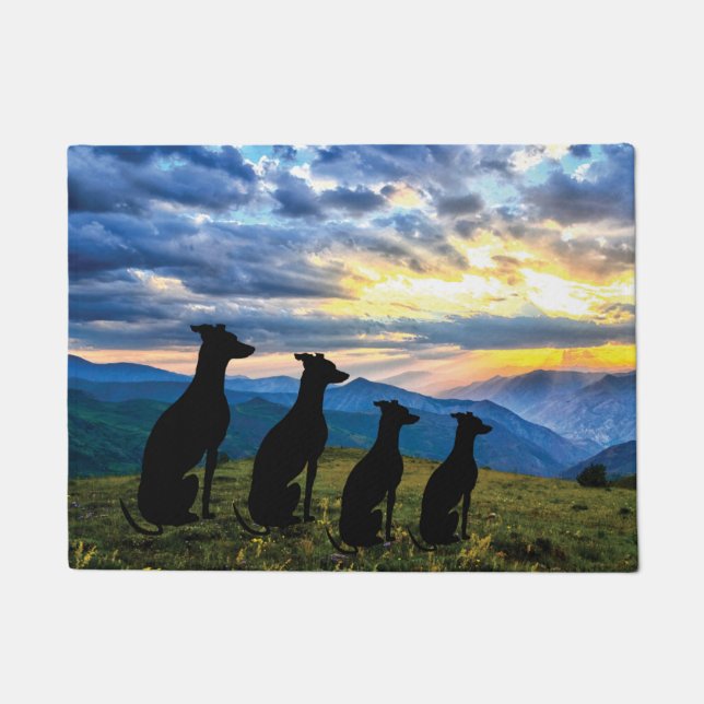 Sighthounds - Greyhound Sunset Doormat (Front)