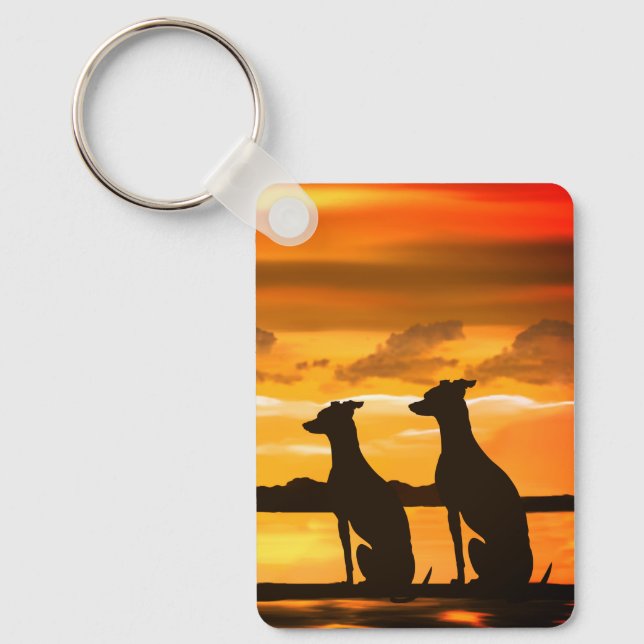 Sighthounds & Sunrise  Key Ring (Front)