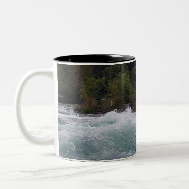 Sightseeing at Niagara Falls Two-Tone Coffee Mug (Left)