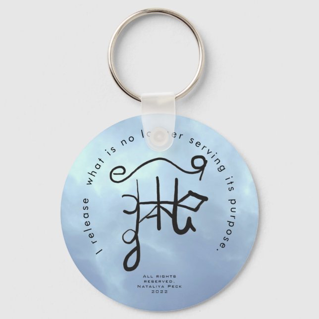 Sigil Art for Releasing and Letting Go Key Ring (Front)