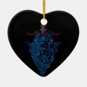 Sigil Of Baphomet Goat Of Mendes Satan Dark Goth Ceramic Ornament