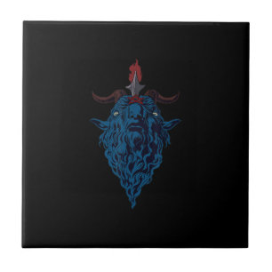 Sigil Of Baphomet Goat Of Mendes Satan Dark Goth Ceramic Tile
