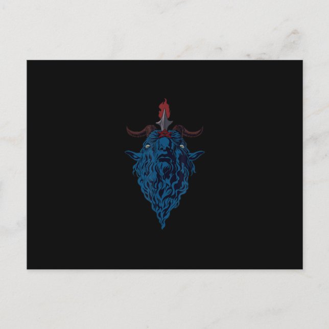 Sigil Of Baphomet Goat Of Mendes Satan Dark Goth Invitation Postcard (Front)