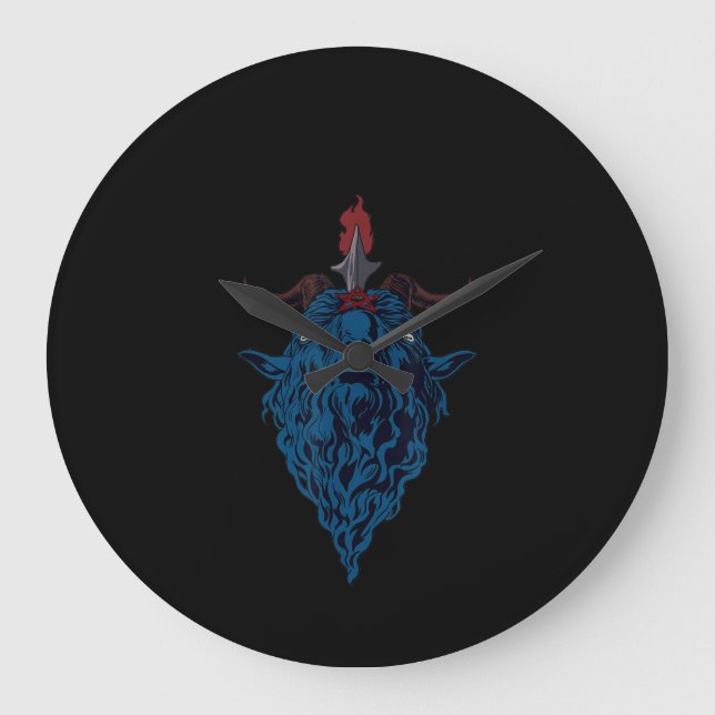 Sigil Of Baphomet Goat Of Mendes Satan Dark Goth Large Clock (Front)