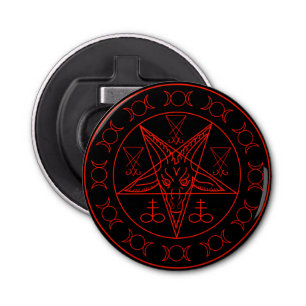 Sigil of Baphomet triple moon and sigil of lucifer Bottle Opener
