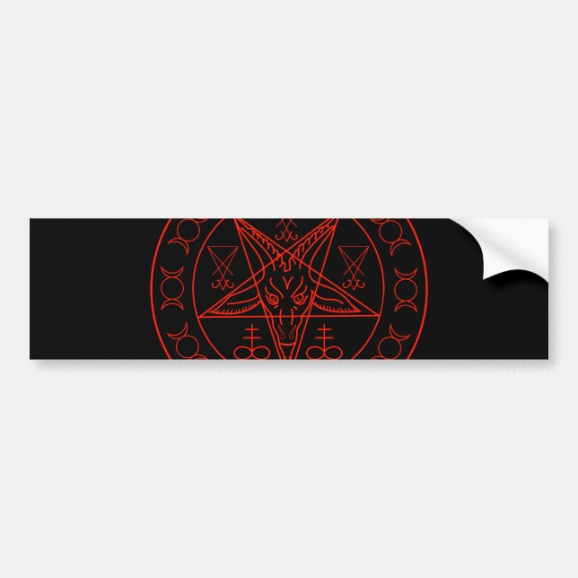 Sigil of Baphomet triple moon and sigil of lucifer Bumper Sticker (Front)