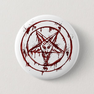 Sigil of Baphomet with Goat Head 6 Cm Round Badge