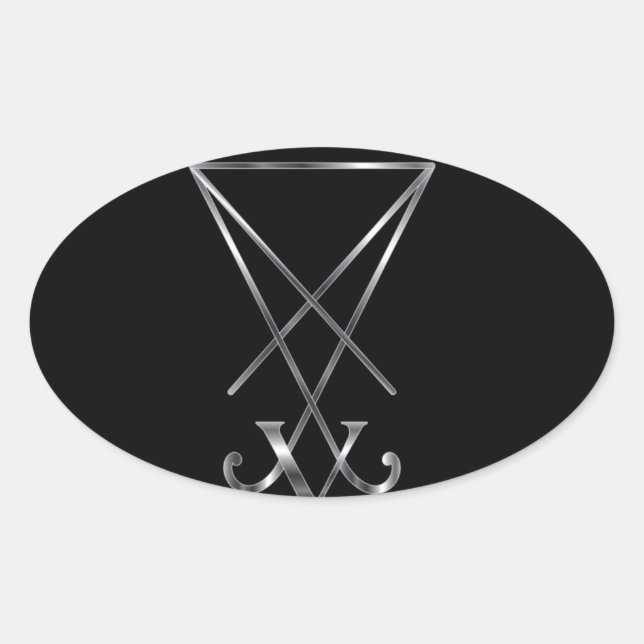 Sigil of Lucifer- A symbol of satanism Oval Sticker (Front)