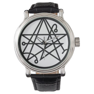 Sigil of the Gateway Black Vintage Leather Watch