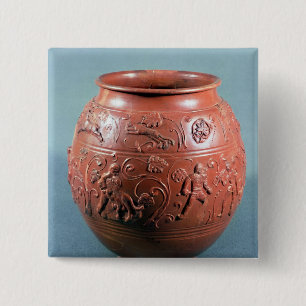 Sigillated pot, from Lezoux, Puy-de-Dome 15 Cm Square Badge