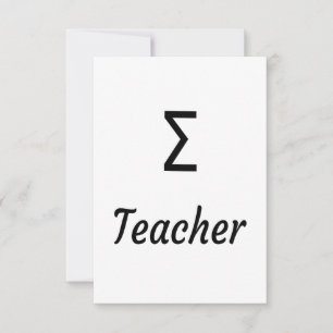 Sigma (Σ) Teacher - Greek teacher Thank You Card