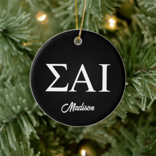 Sigma Alpha Iota Greek Letters Ceramic Ornament