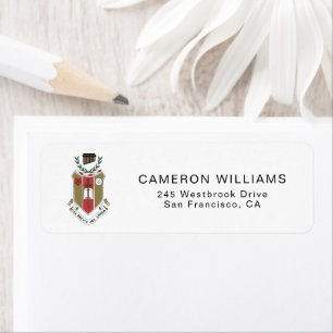 Sigma Alpha Iota Music Fraternity Crest Return Address Label