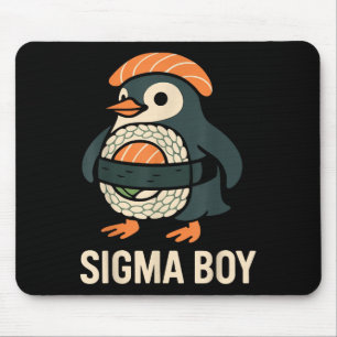 Sigma Boy Italian Brainrot Funny Meme Penguin Mouse Pad