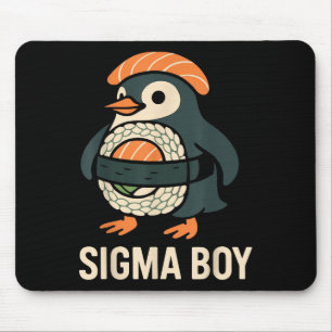 Sigma Boy Italian Brainrot Funny Meme Penguin  Mouse Pad