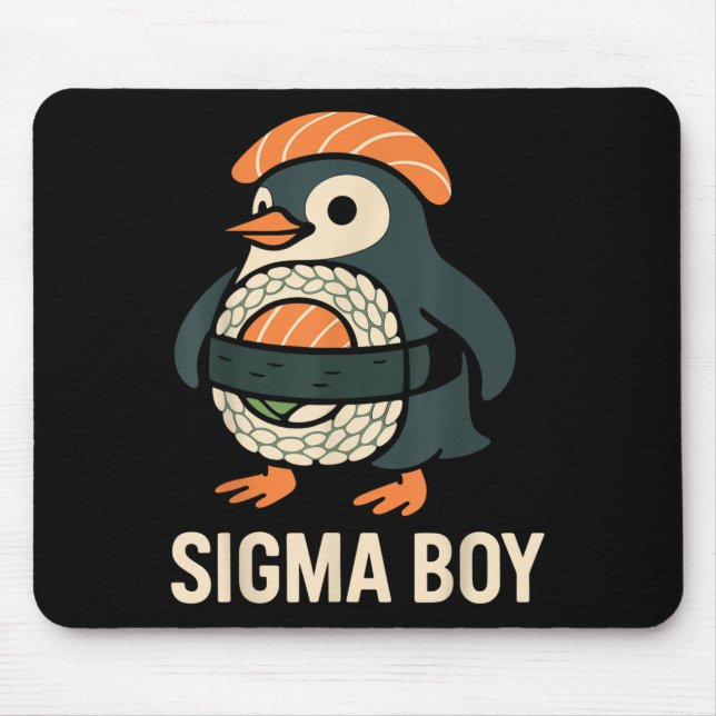 Sigma Boy Italian Brainrot Funny Meme Penguin  Mouse Pad (Front)