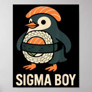 Sigma Boy Italian Brainrot Funny Meme Penguin  Poster