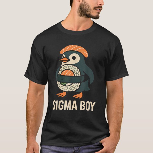 Sigma Boy Italian Brainrot Funny Meme Penguin  T-Shirt (Front)