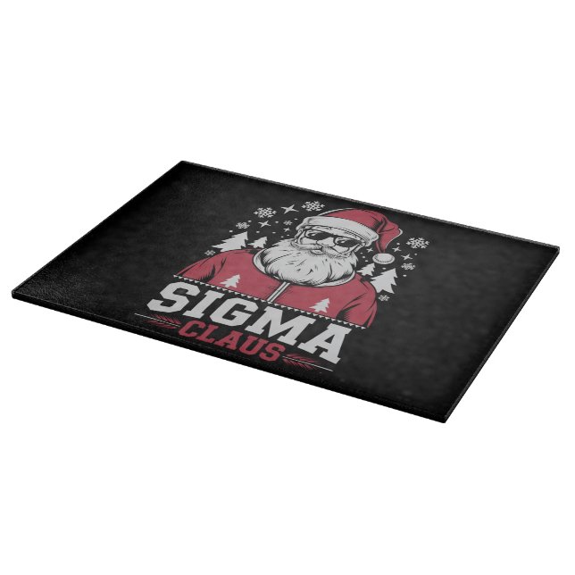 Sigma Claus Cool Santa Christmas Rizz Rizzler Meme Cutting Board (Corner)