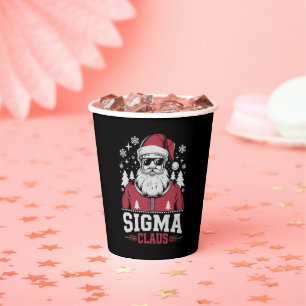 Sigma Claus Cool Santa Christmas Rizz Rizzler Meme Paper Cups