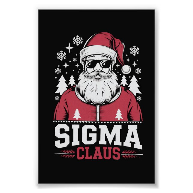 Sigma Claus Cool Santa Christmas Rizz Rizzler Meme Photo Print (Front)