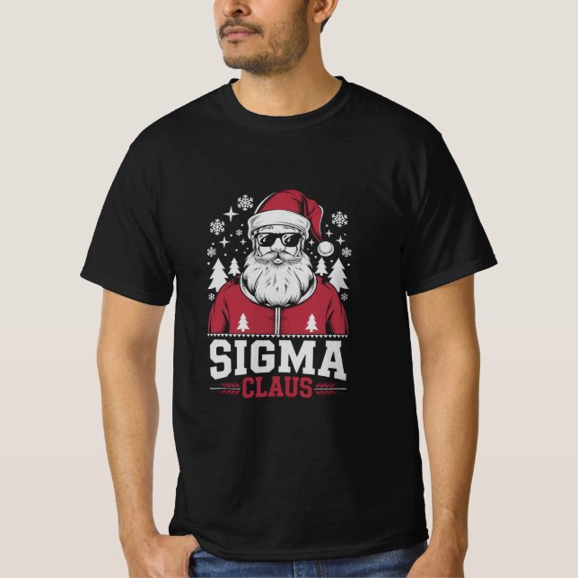 Sigma Claus Cool Santa Christmas Rizz Rizzler Meme T-Shirt (Front)