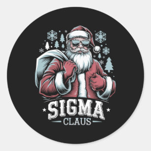 Sigma Claus Cool Santa Funny Christmas Rizz Rizzle Classic Round Sticker