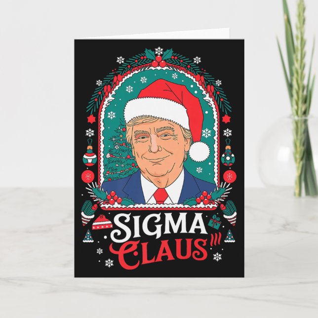 Sigma Claus Festive Political Humour Trump Santa H Card (Front)