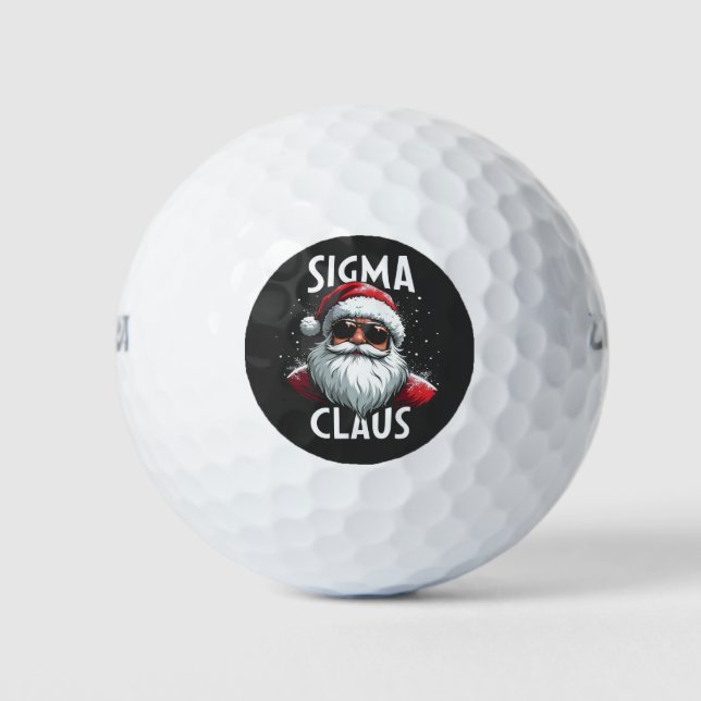 Sigma Claus Funny Gen Alpha Middle School Christma Golf Balls (Front)