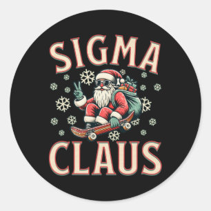 Sigma Claus Funny Santa Christmas Meme Teens Boys Classic Round Sticker