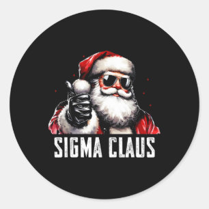 Sigma Claus Santa Funny Christmas Rizz Male The Ri Classic Round Sticker