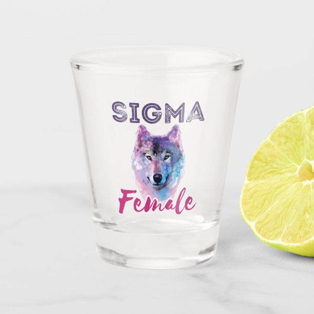 Sigma Female Wolf Lone Loner Meme Shot Glass (Front)