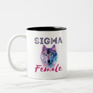 Sigma Female Wolf Lone Loner Meme Two-Tone Coffee Mug