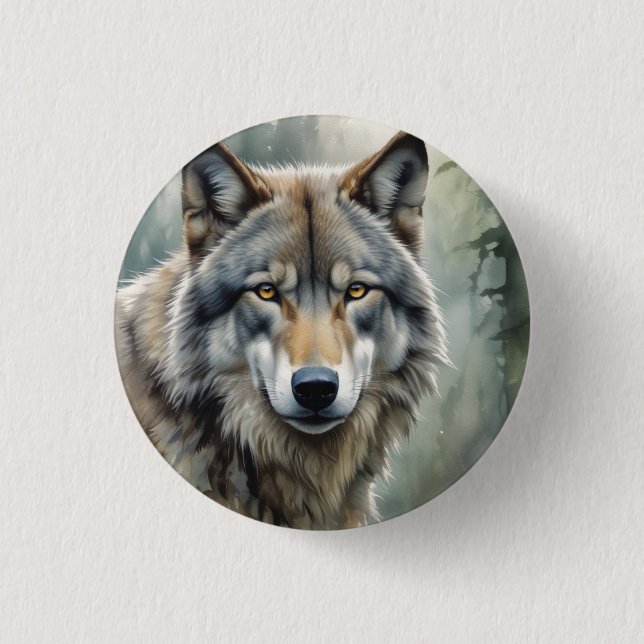 Sigma Male Lone Wolf 3 Cm Round Badge (Front)